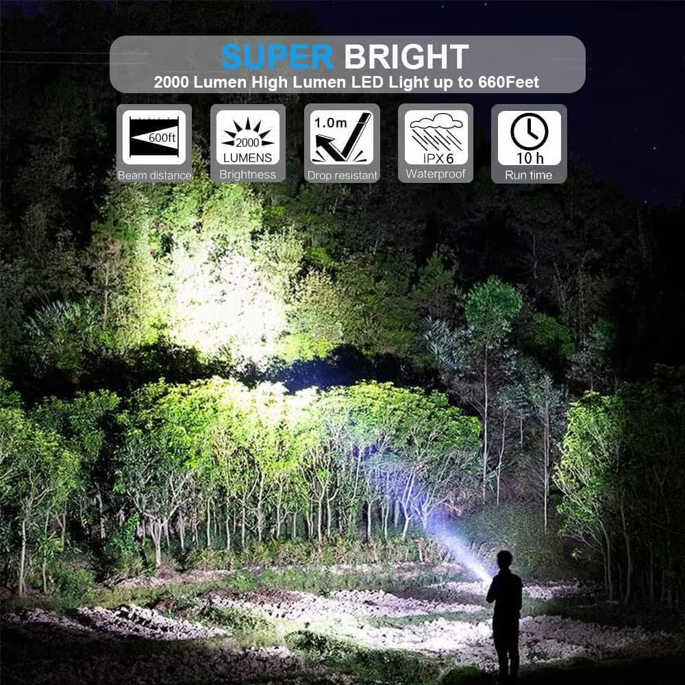 Hoxida LED Tactical Flashlight, Super Bright Flashlight 001-1pcs