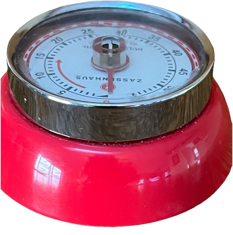 Zassenhaus Retro Magnetic Kitchen Timer Mechanical Cooking Timer Red Works!