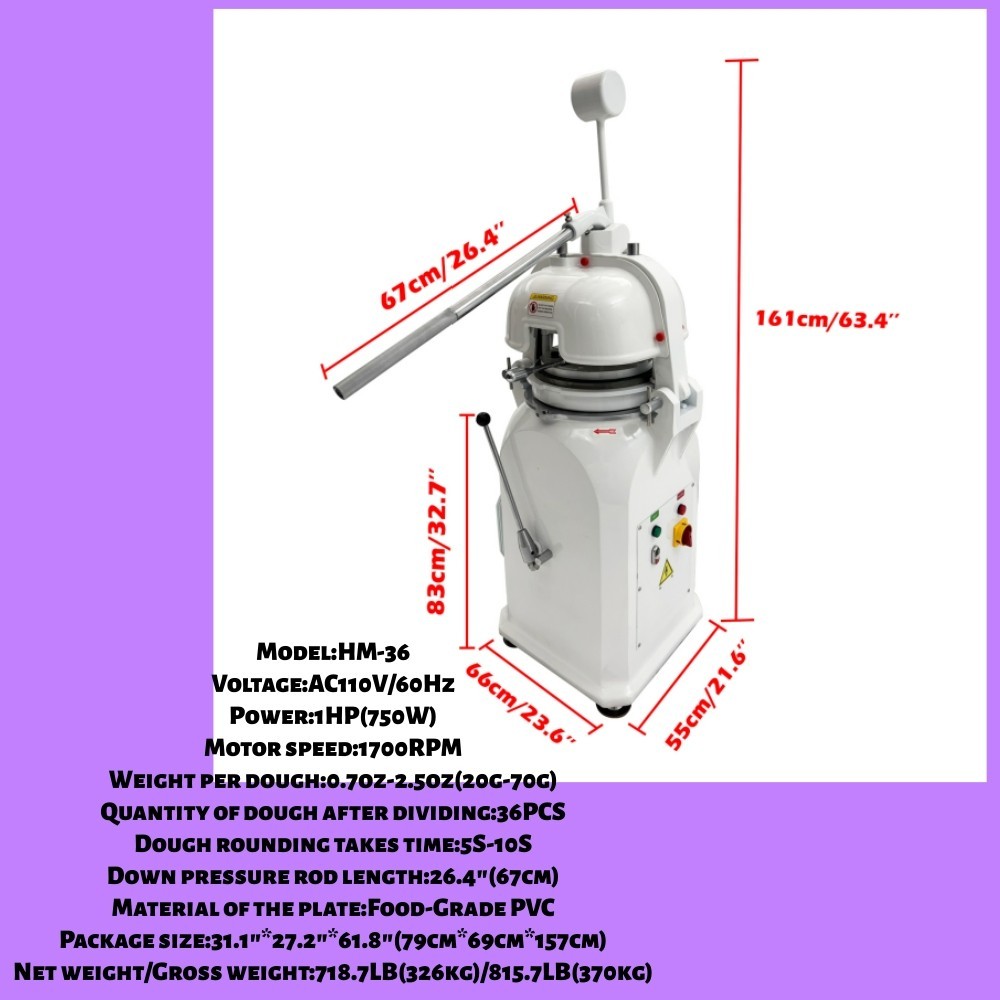 110V 36-piece Dough Cutter Rounder Rolling Machine Dough Dividing Machine