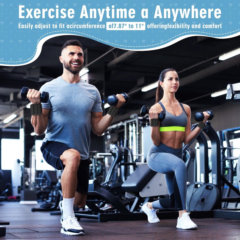 Wrist Weights, 2Pack Adjustable Wearable Ankle medium-sized, Black