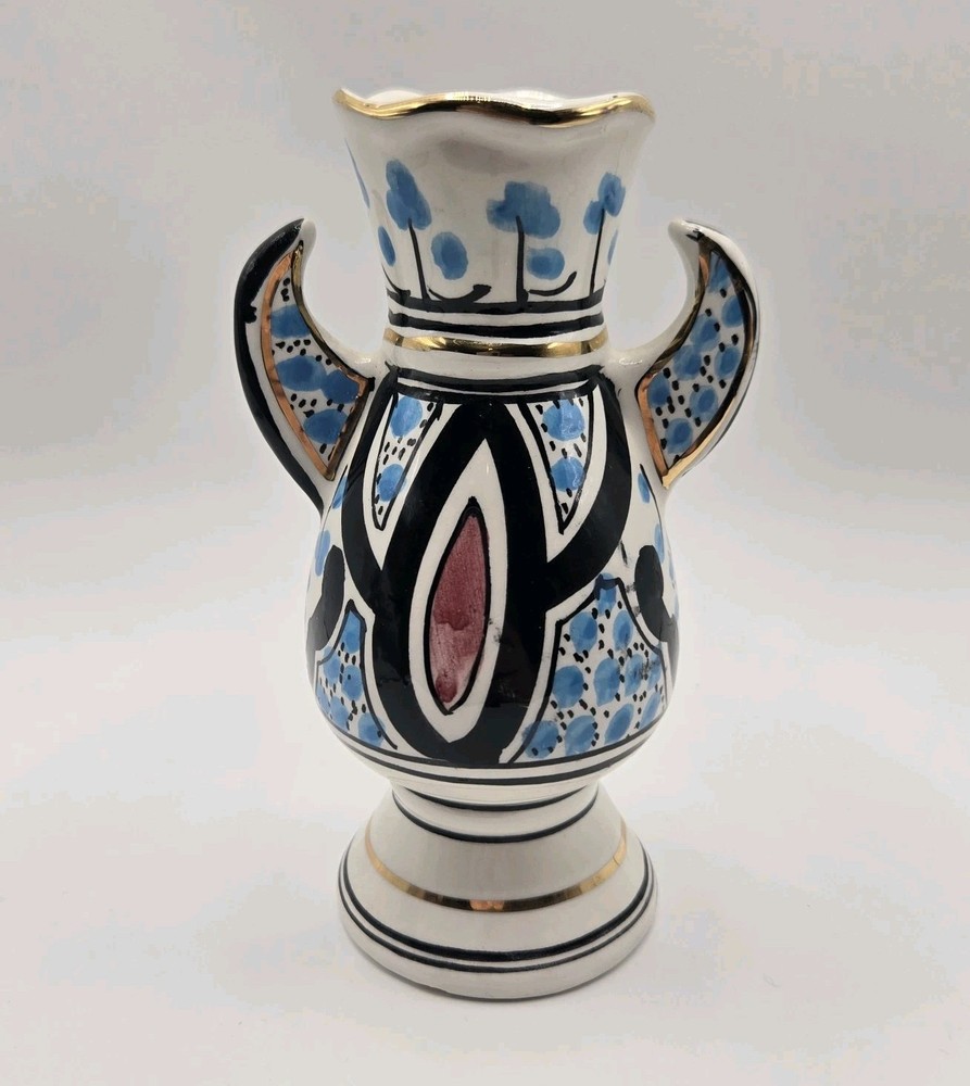 Azouz Kharraz Ceramic Horned Vase