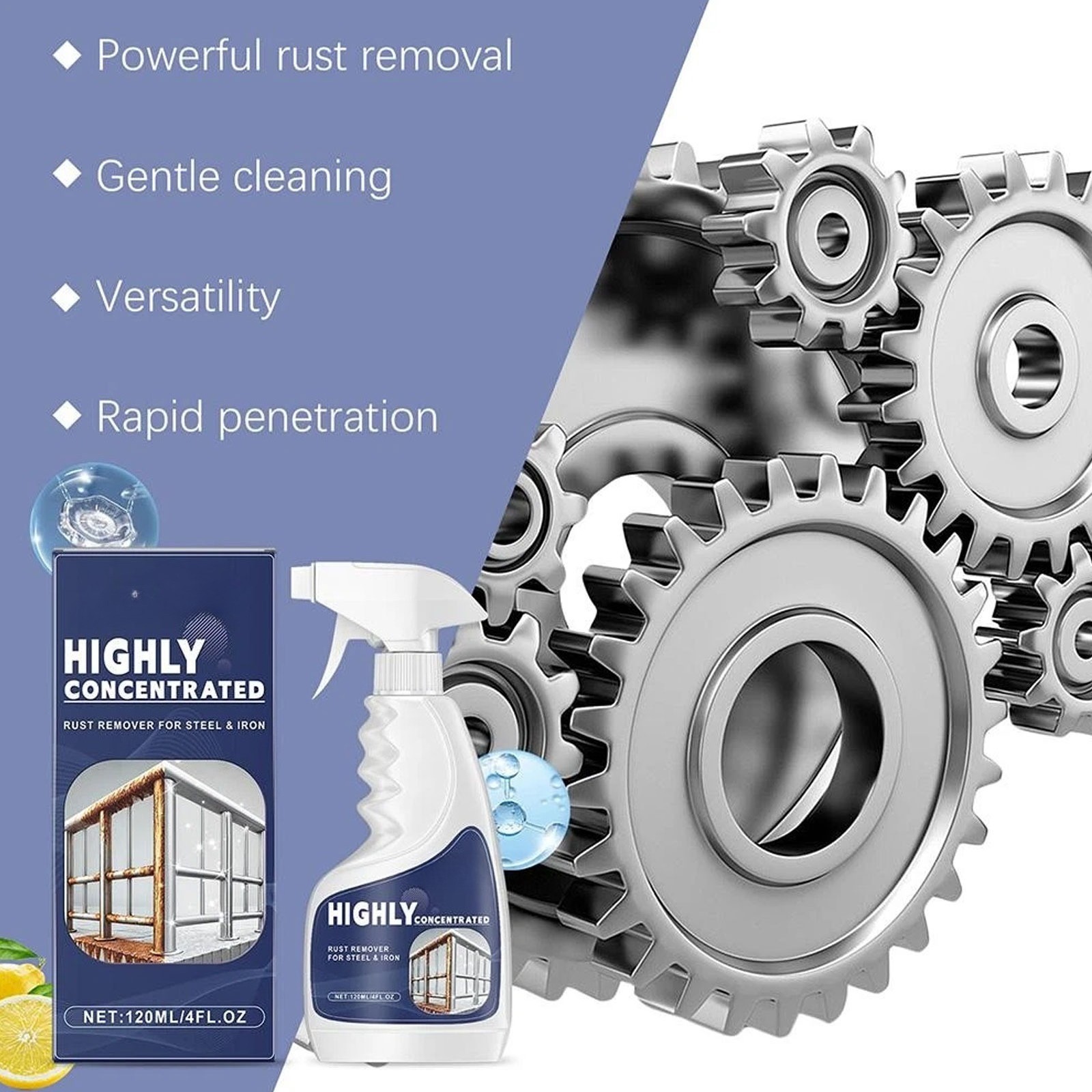 Industrial ﻿Highly Concentrated Rust Remover 120ml For Steel & Iron HOT 2026