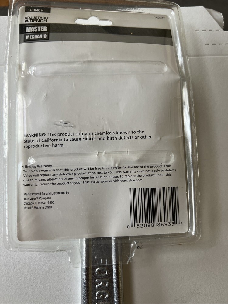 Master Mechanic Adjustable Wrench 12 Inch