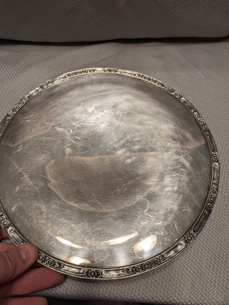 VTG 11“ Silverplate Round Serving Tray,Rogers & Bro #2321