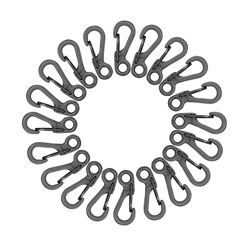 20Pcs Spring Snap Hook Carabiners Clip Spring Hanging Mini Version-Gun Grey