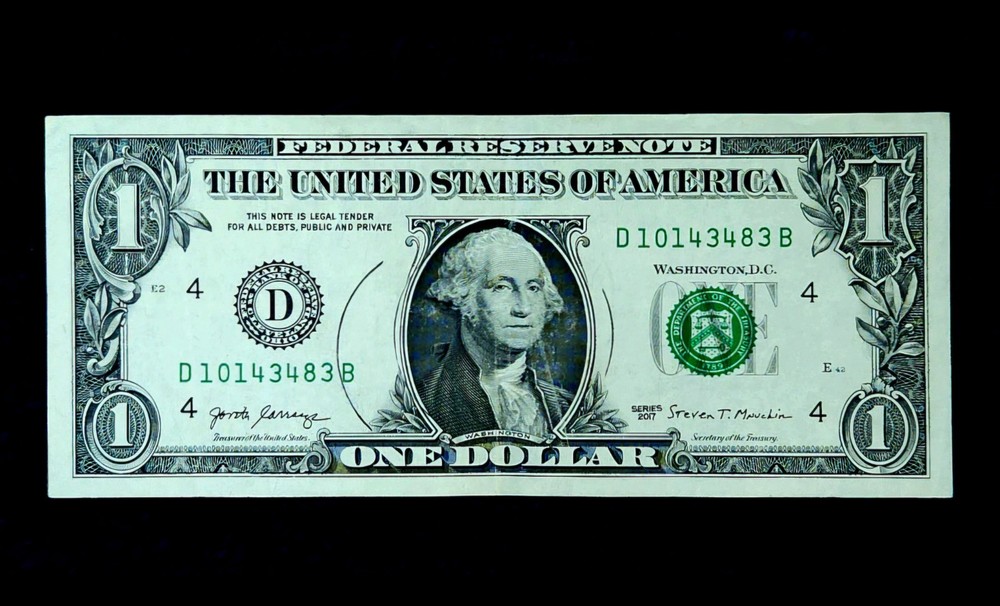$1 One Dollar Bill 2013 Federal Reserve Note Error ~ Inking Error, Extra Circles