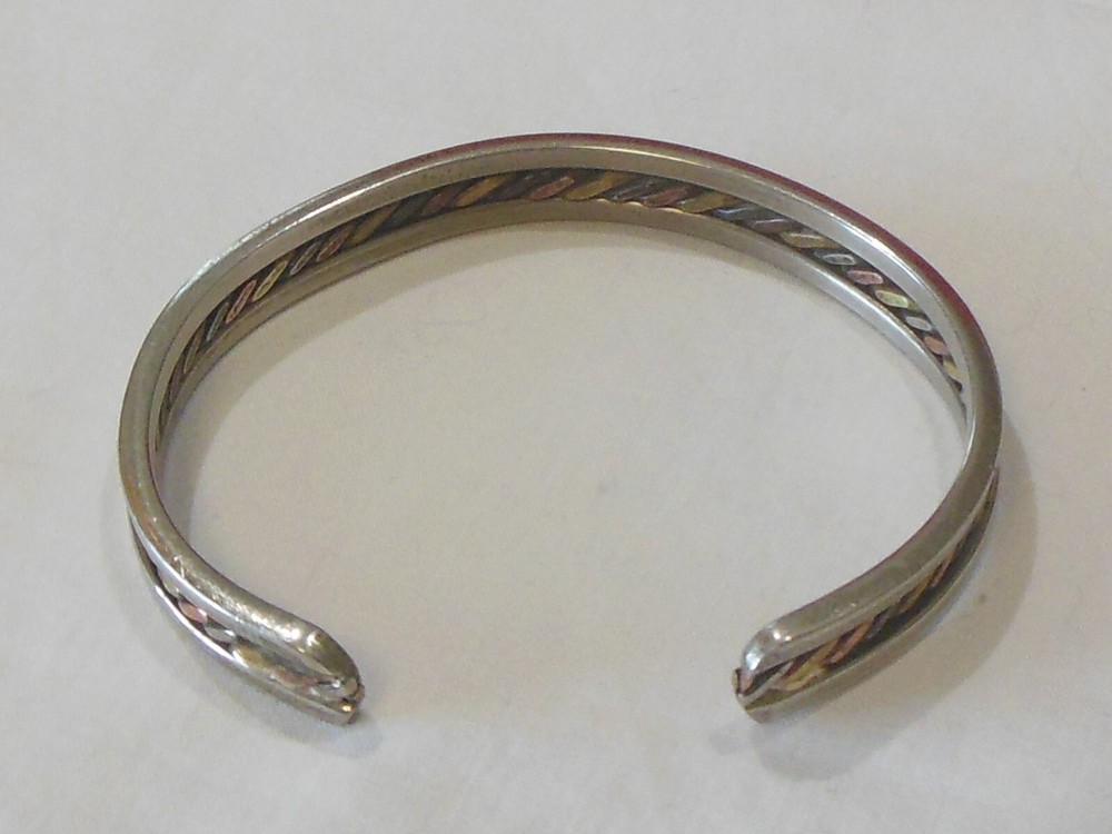 Silver-tone Silver & Copper Cuff Bracelet