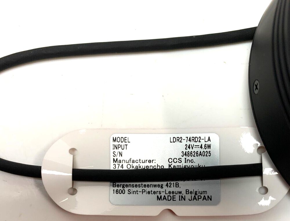 NEW! CCS, LDR2-74RD2-LA, Machine Vision Ring Light, Red 24VDC