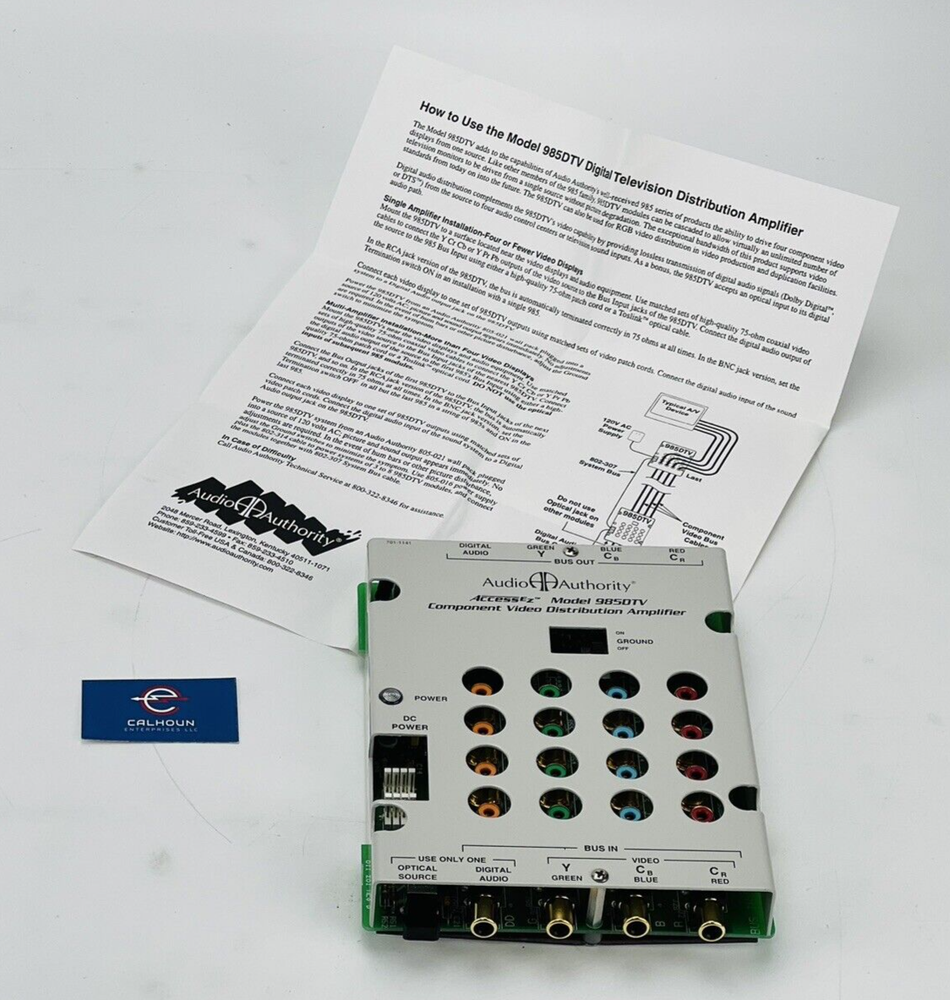 Audio Authority 985DTV Component Video Distribution Amplifier *WARRANTY*