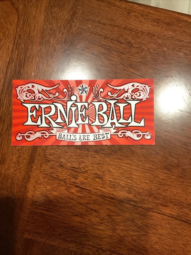 Ernie Ball Guitar Strings Authentic Vinyl Sticker Decal - Red Rectangle Logo