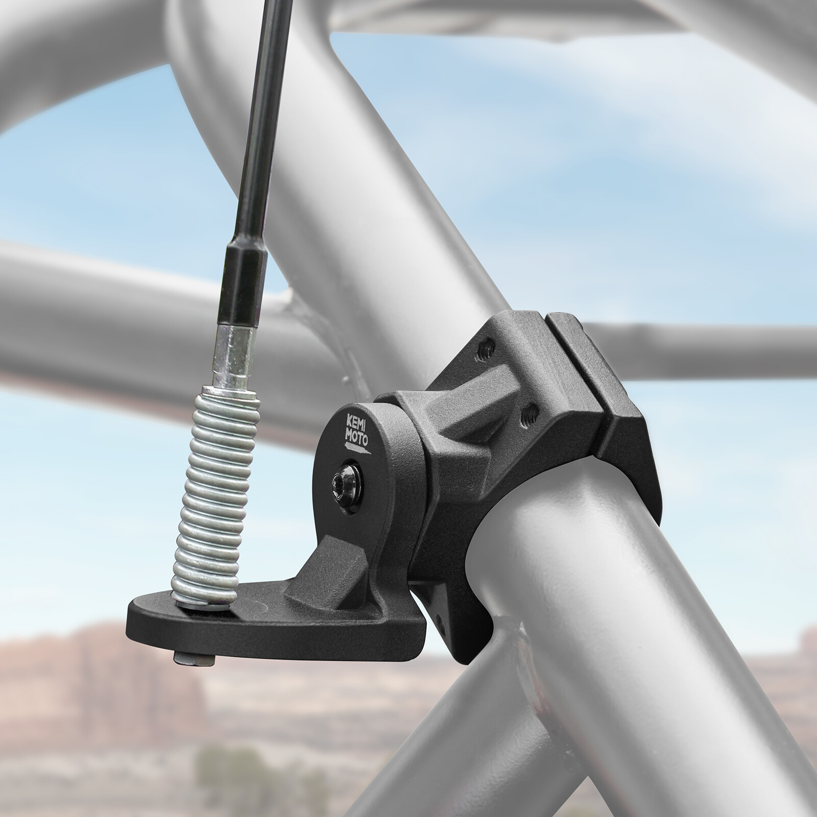 KEMIMOTO UTV Flag Mount Bracket Holder Fits 1.75" to 2" Rollbar Cage for X3 RZR