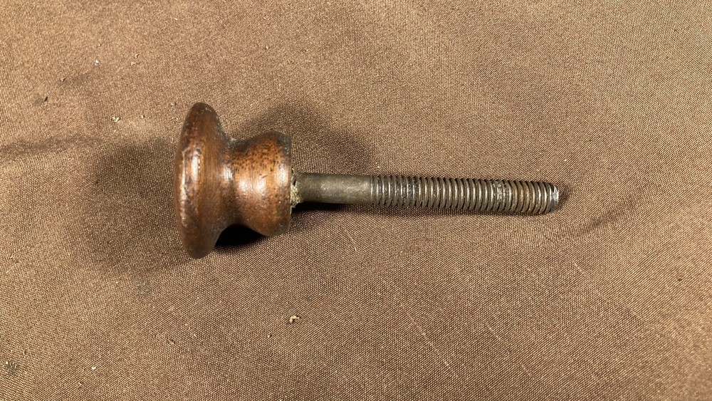 Antique Walnut? Round Knob Thick Drawer Door Pull Handle Long Threaded Shank