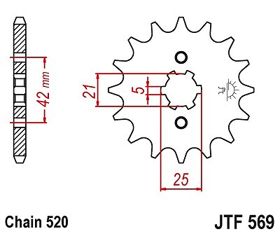 JT SPROCKET YAMAHA BANSHEE 1989-2004 15T 15 Tooth (+1T) JTF569.15