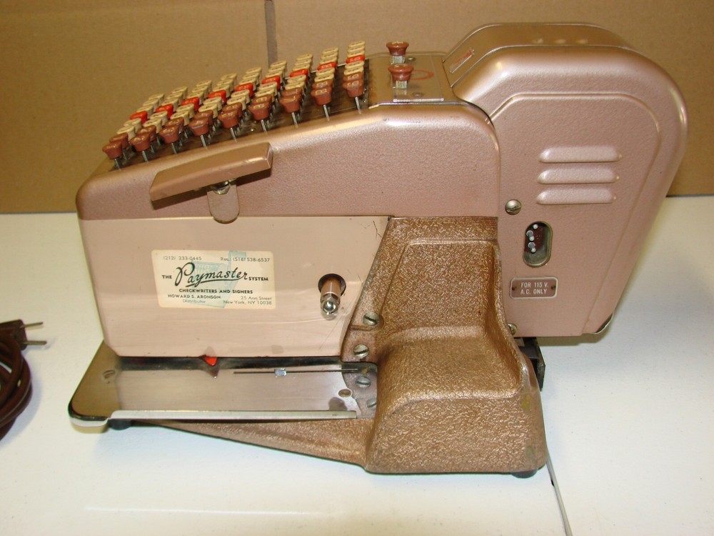 HEDMAN CO. F & E ELECTRIC CHECK WRITER PROTECTOR W/ LOCKING KEYS