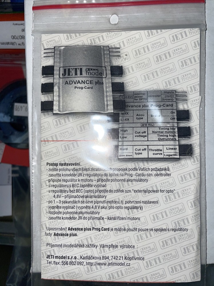 Jeti Advance Plus Prog Card •