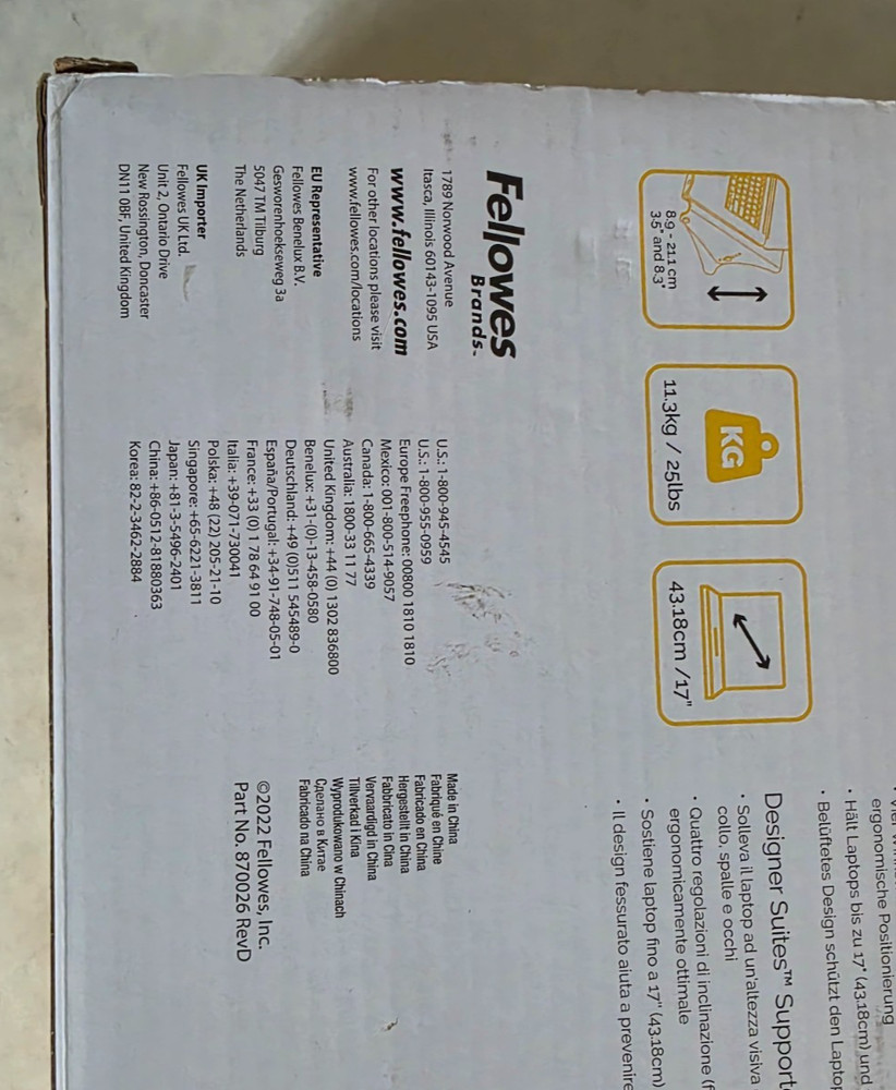 Fellowes Designer Suites Laptop Riser in Black