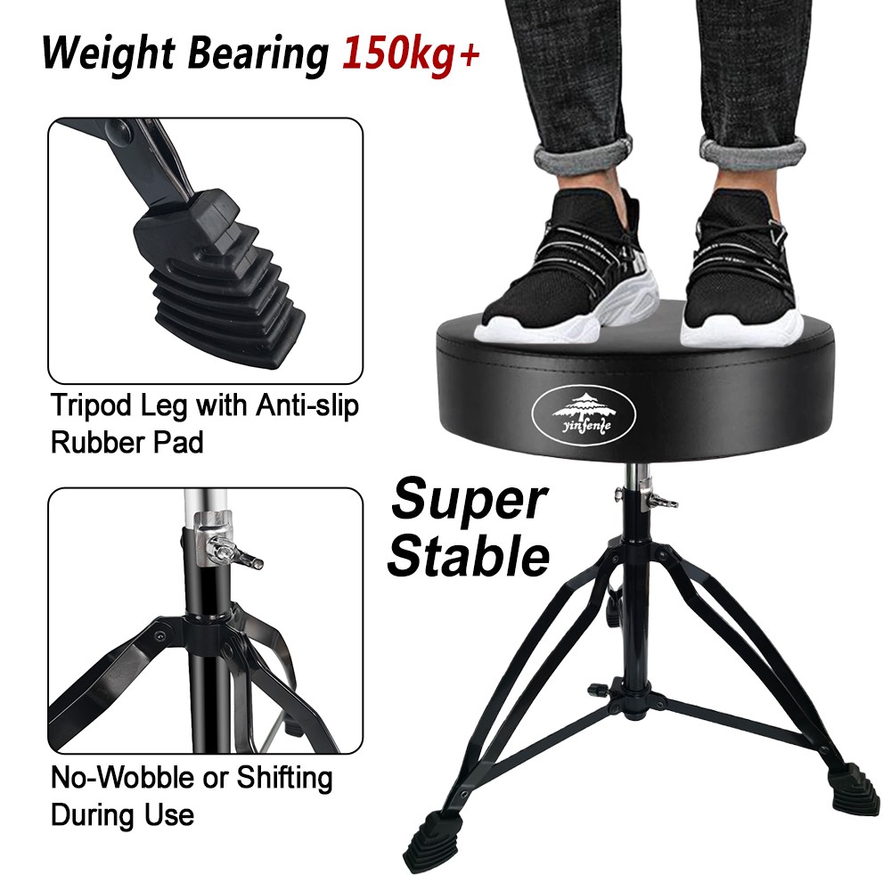 Drum Throne Seat,Adjustable Stool Drum Thick Padded Drum Throne Drummer Stool