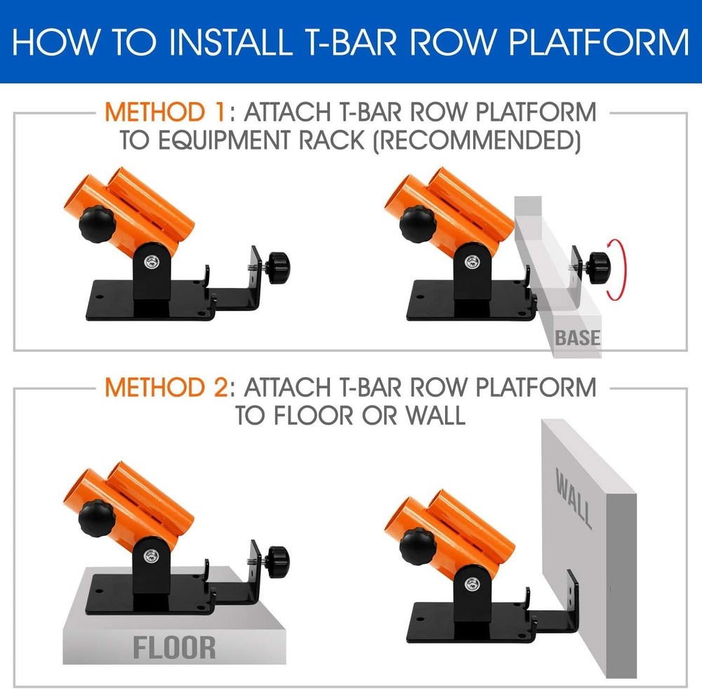 Self-Powered Adjustable T Bar Row Platform with Secure Rubber Grip and Stability