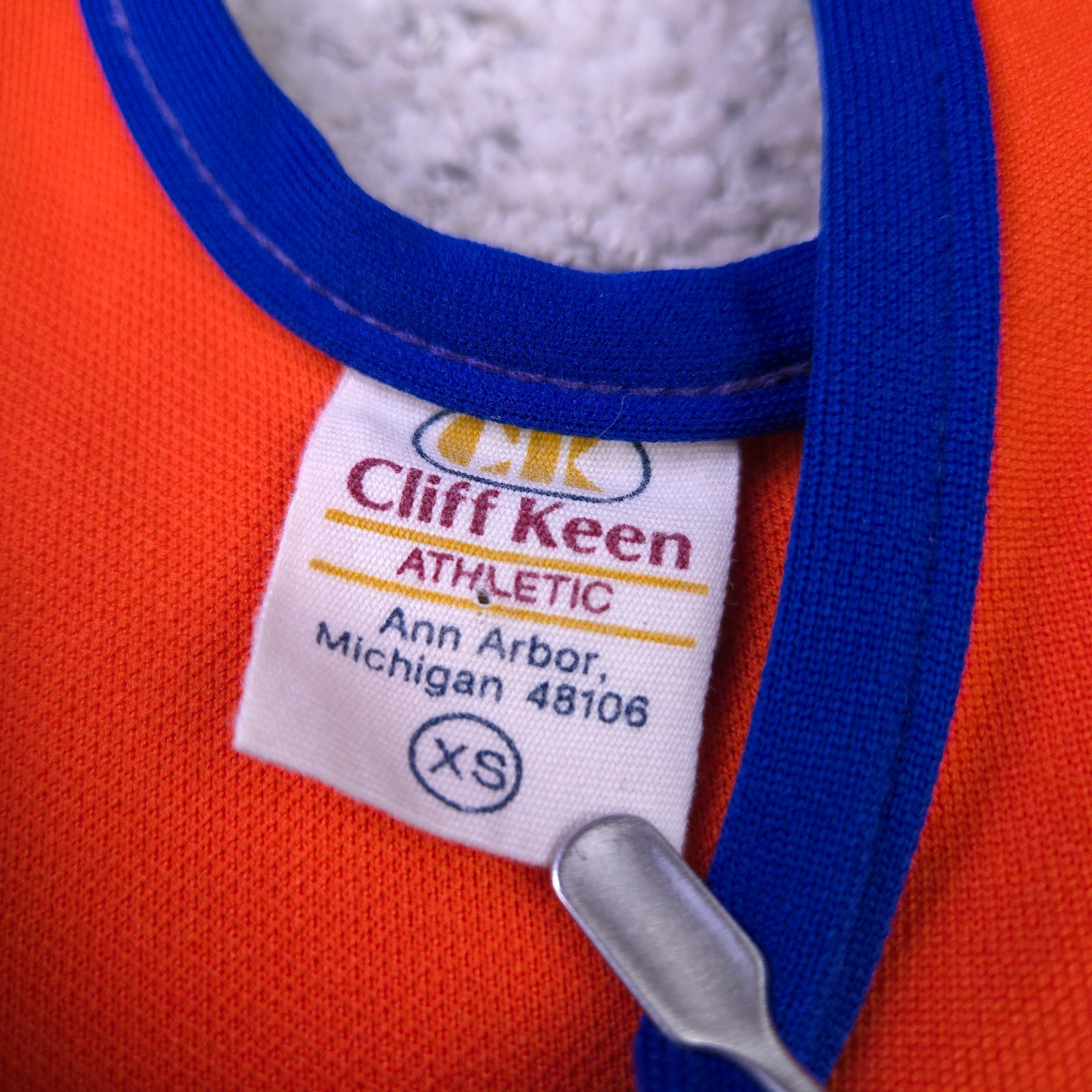 VTG Cliff Keen Wrestling Singlet Mens XS Orange Blue Vintage Made In USA