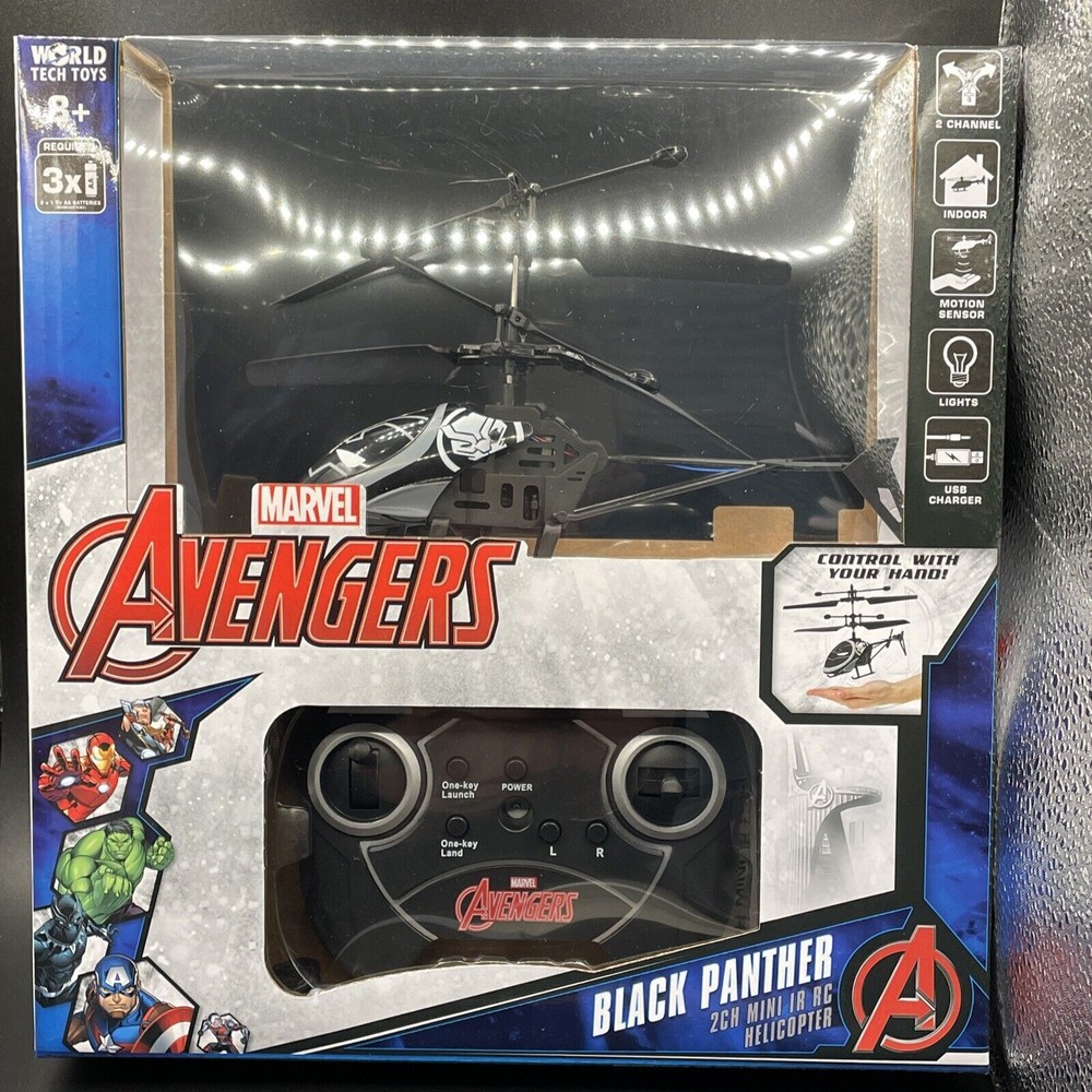 World Tech Toys Marvel Black Panther 2CH IR Mini Remote Control Helicopter