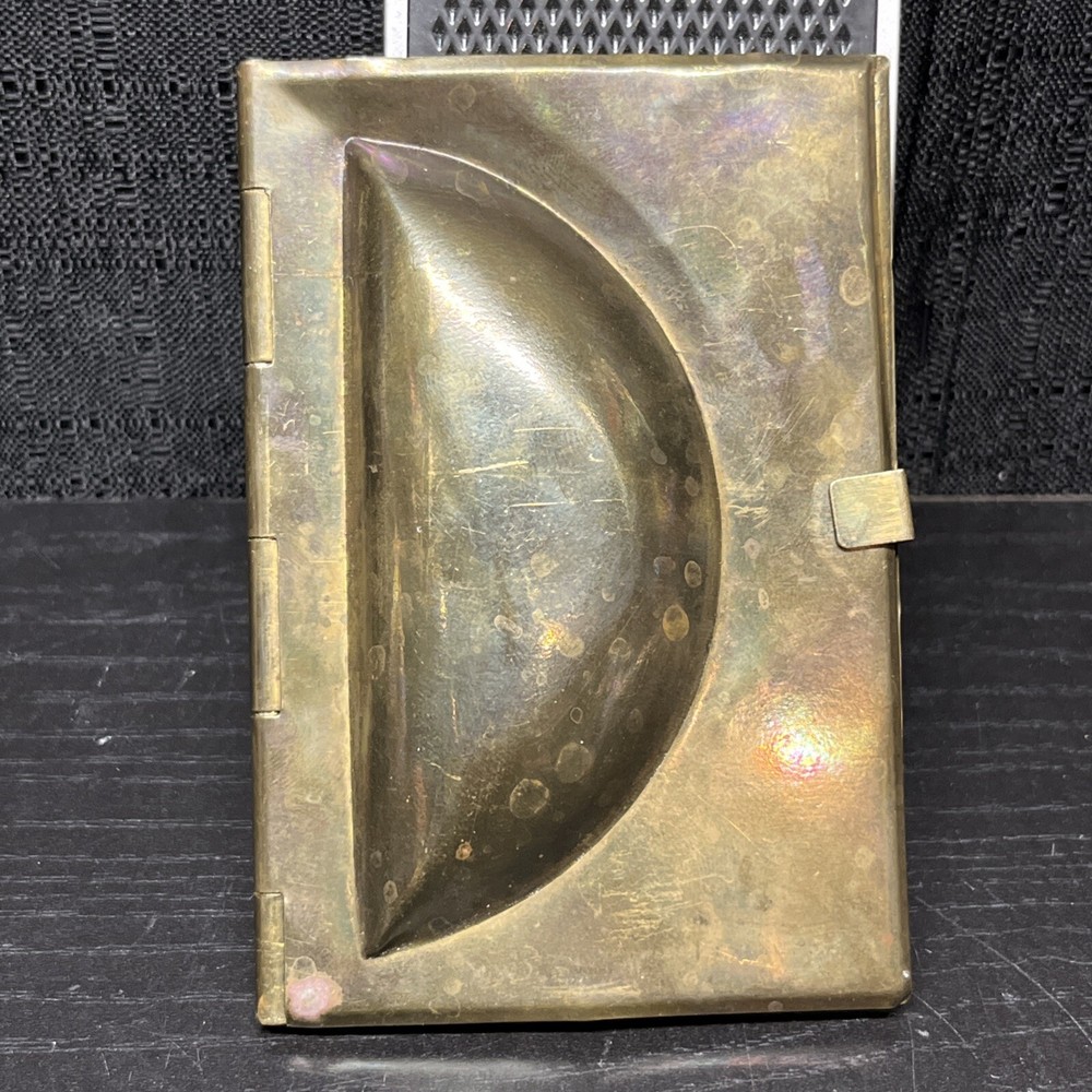 18c Vintage Rectangular Brass Cookie Maker Mould Box Collectible - 11014