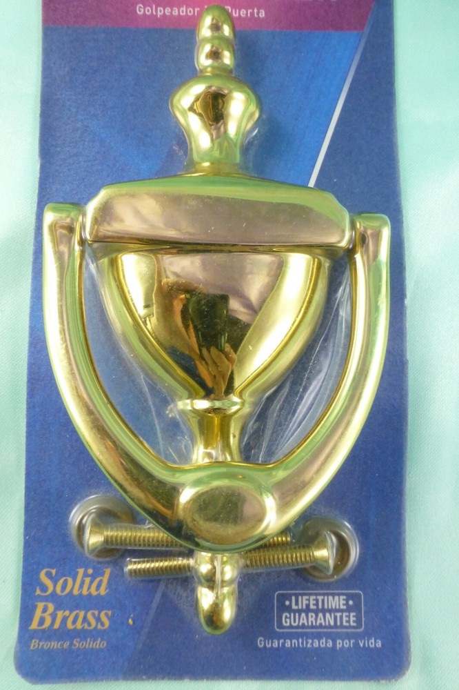 SOLID BRASS Door Knocker Schlage Gold Tone New In Package