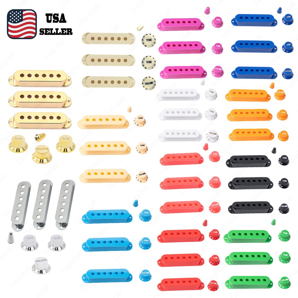 48/50/52 Guitar Pickup Covers Knobs Switch Tip Set For Fender SQ ST Multicolors