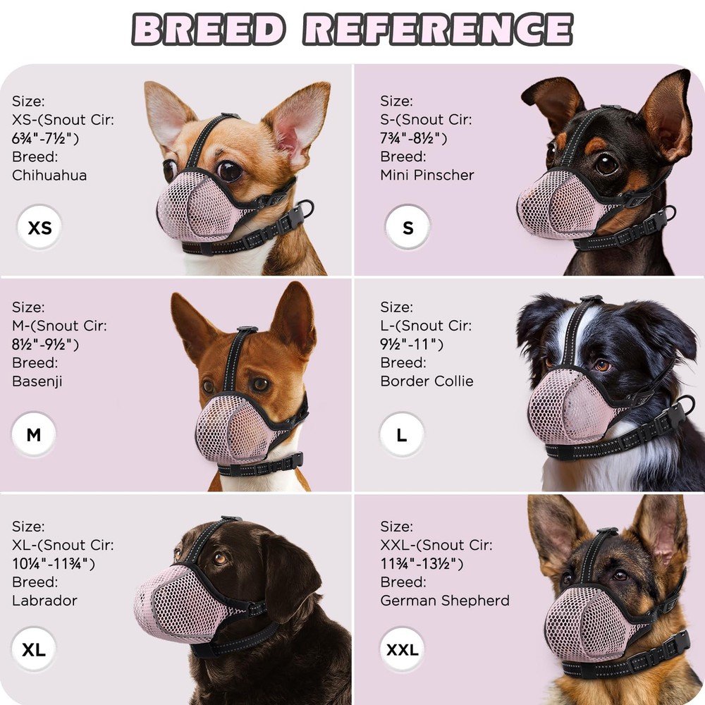 Dog Muzzle,Mesh Soft Muzzle for Small Medium Large Sized Dogs, Breathable Ref...