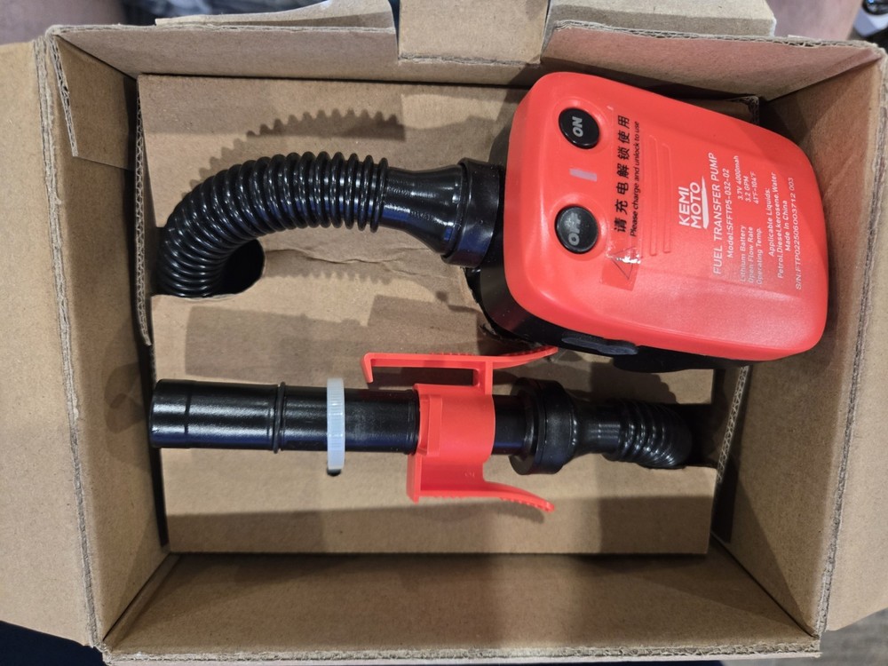 Rechargeable Automatic Fuel Transfer Pump, 3.2 GPM Flow, Auto-Stop Sensor