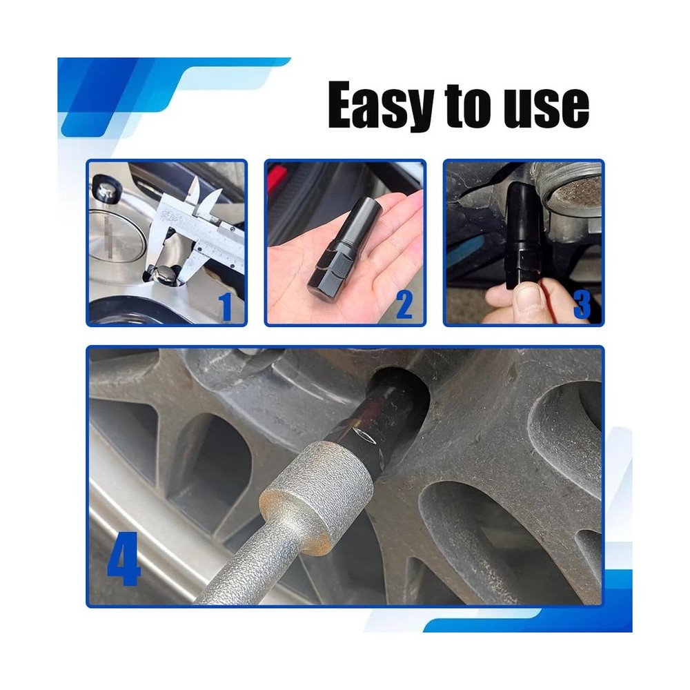 Small 6 Spline Lug Nut Socket, Wheel Lock Key Replacement for Six-Spline Whee...
