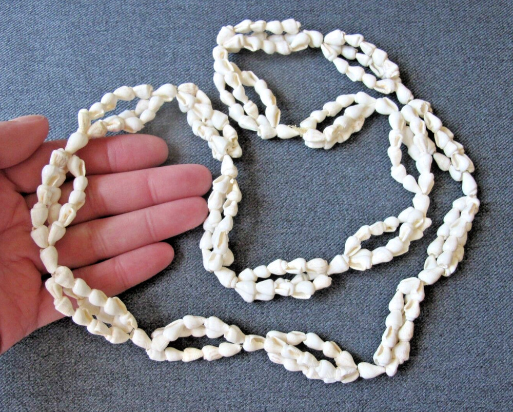 Vintage nice design real small shells long lariat necklace