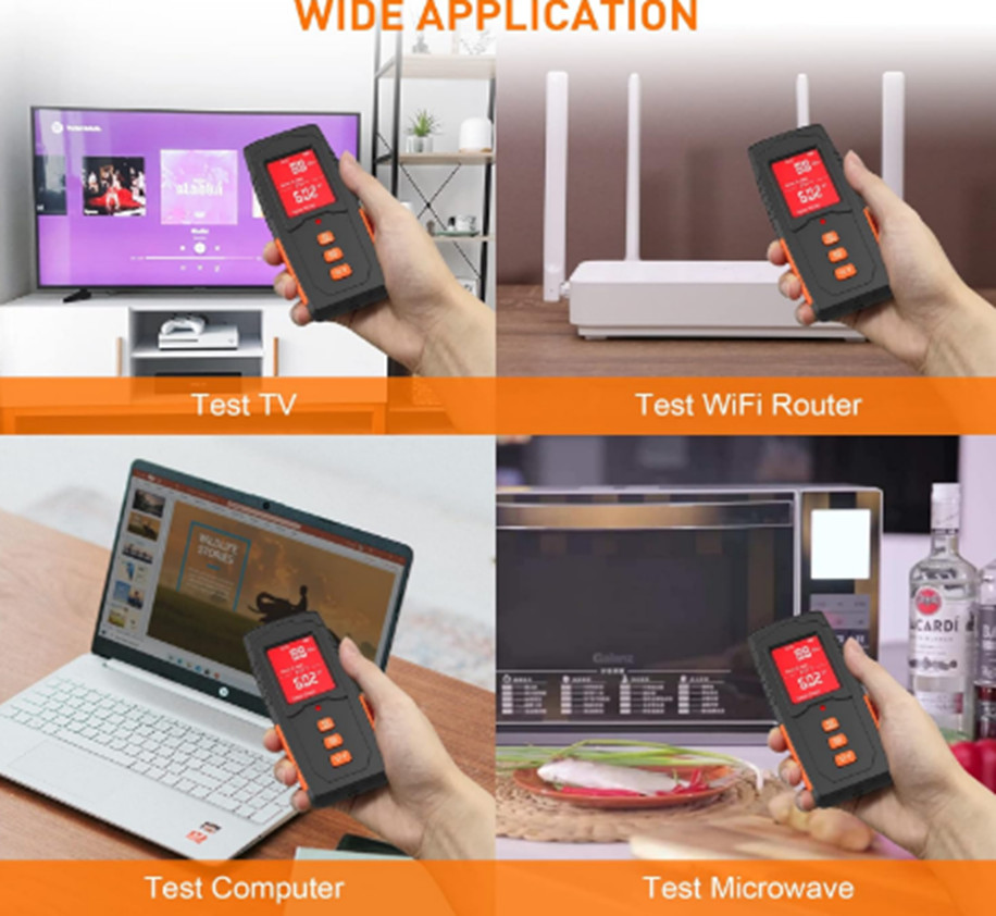 EMF Meter Rechargeable Electromagnetic Field Radiation Detector LCD EMF Reader