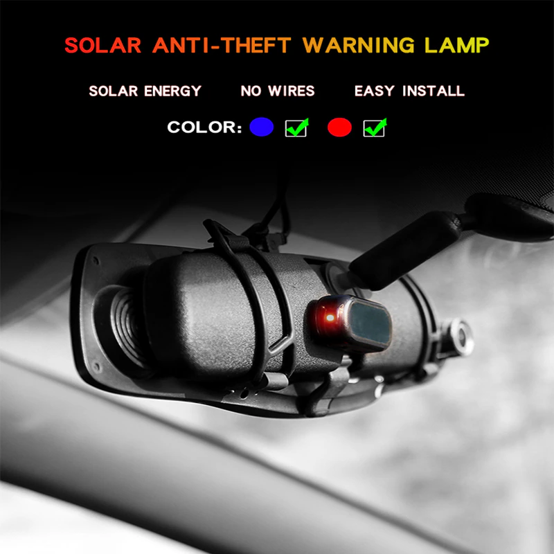 Solar-Powered LED Warning Light for Anti-Theft Security System