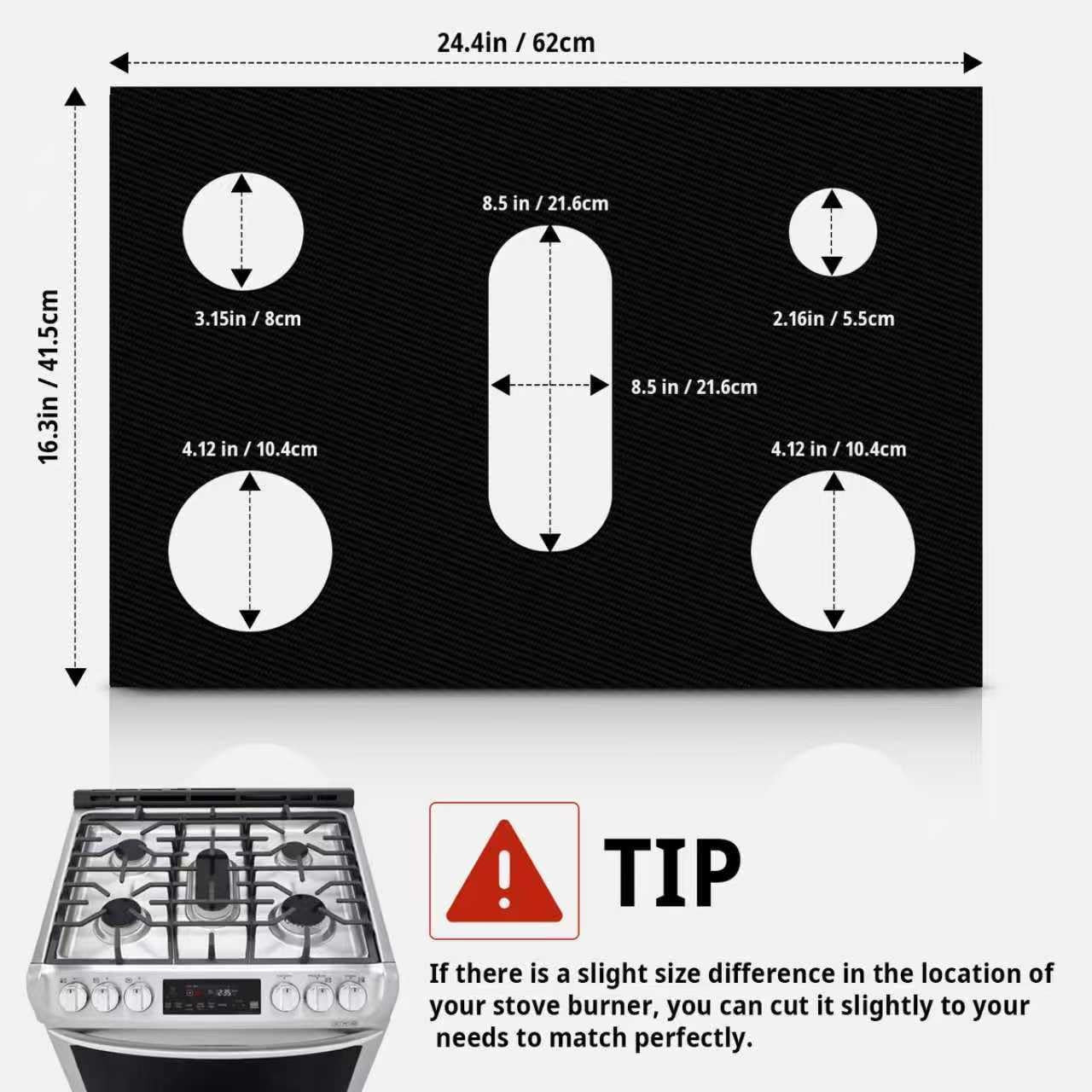 2 Pack Stove Covers, Gas Range Protectors for Samsung Gas Range Stove Cover Reus