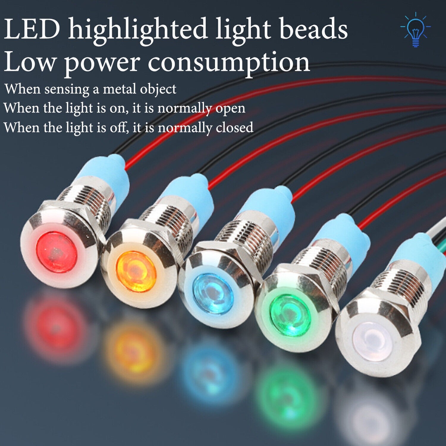 5X Car Boat Indicator Light 12V 8mm LED Pilot Dash Dashboard Panel Warning Lamp