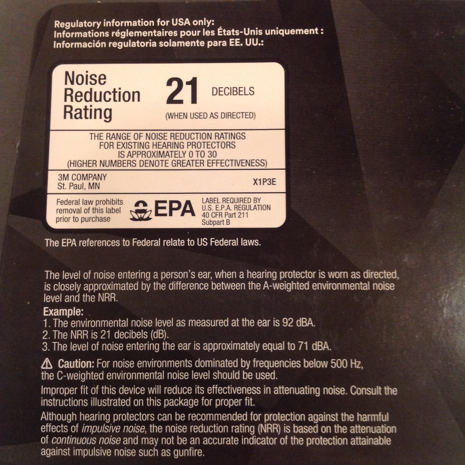 3M Peltor X1 Series Hard Hat Attached Ear Muffs X1P3E Cap Mount NRR 21dB Black
