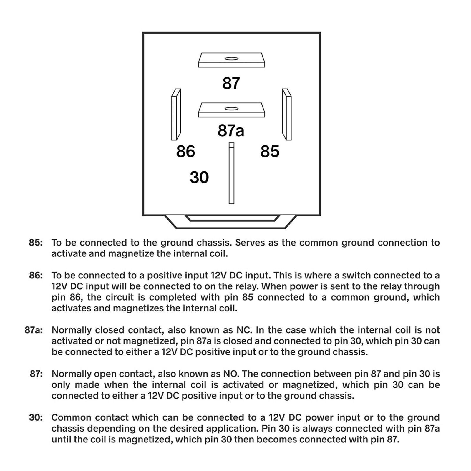 5pcs 5Pin Car Automotive SPDT Relay Switch Harness Socket Waterproof 40A 12V DC