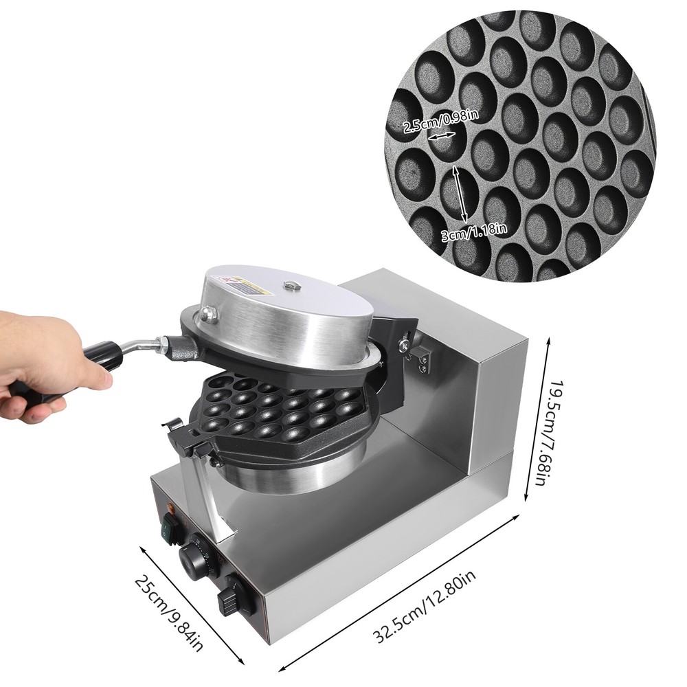 Electric Waffle Making Machine Non-stick Hexagonal Egg Bubble Waffle Maker 1300W