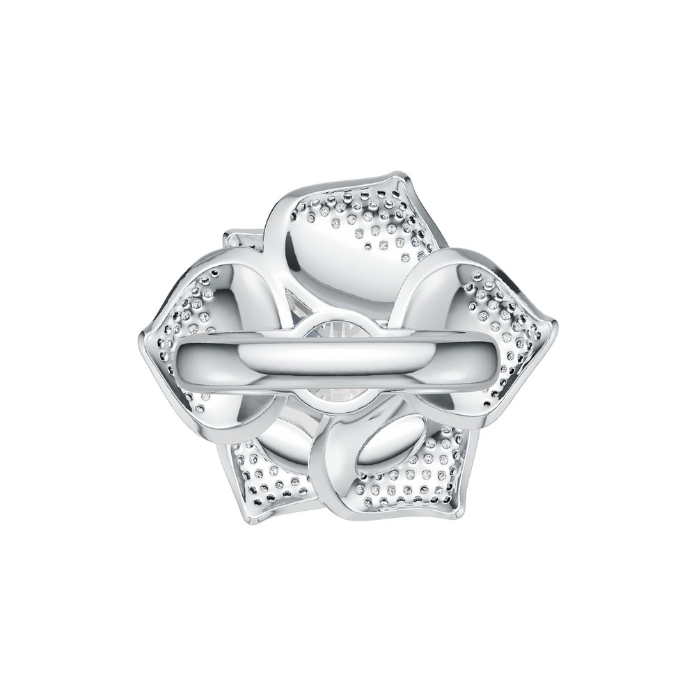 Sterling Silver Semi Mount Ring Setting Round RD 15x15mm Flower Theme