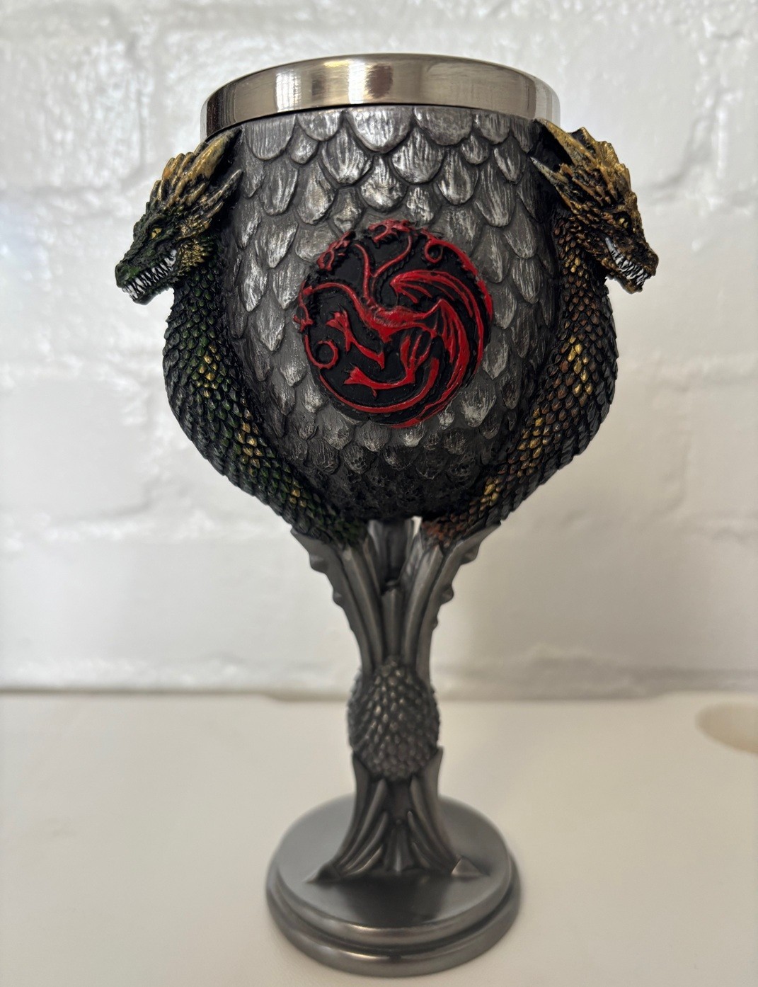 Set of Official Game of Thrones Targaryen and Stark Goblets and Tankard Mug