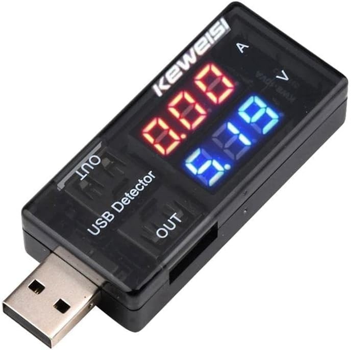 USB Power Meter, USB Current Meter, 3-9V 0-5A Voltage Tester Multimeter, LCD ...