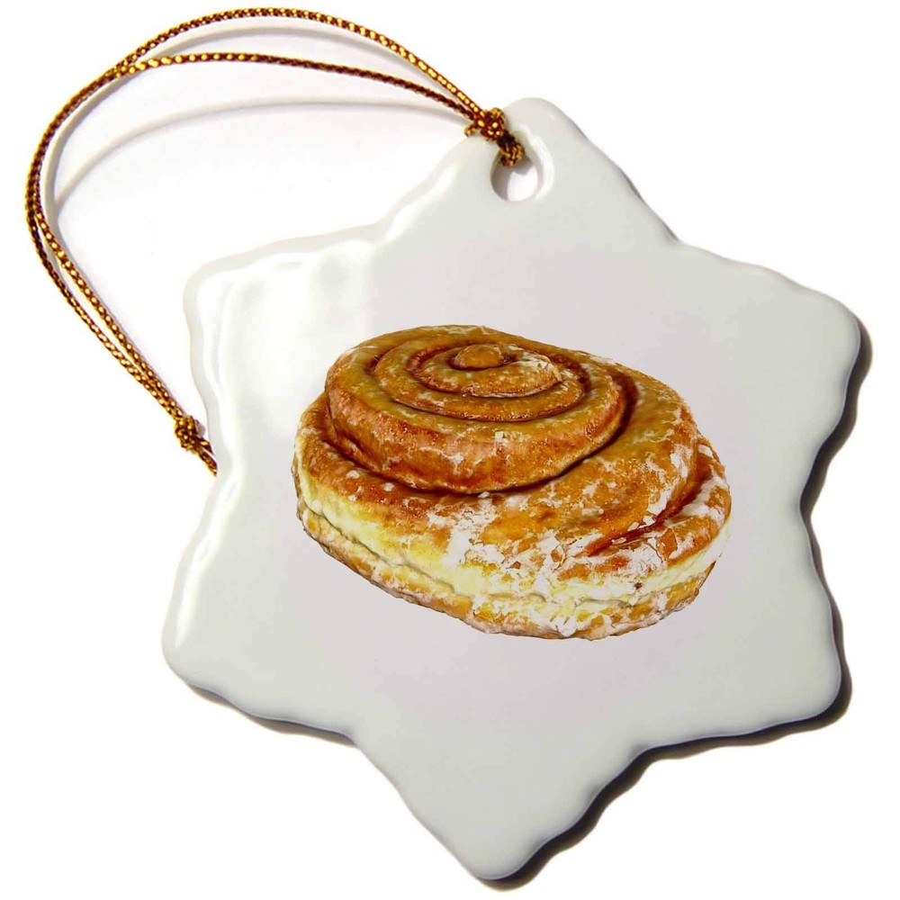 3dRose Honey Bun Snowflake Ornament, 3"