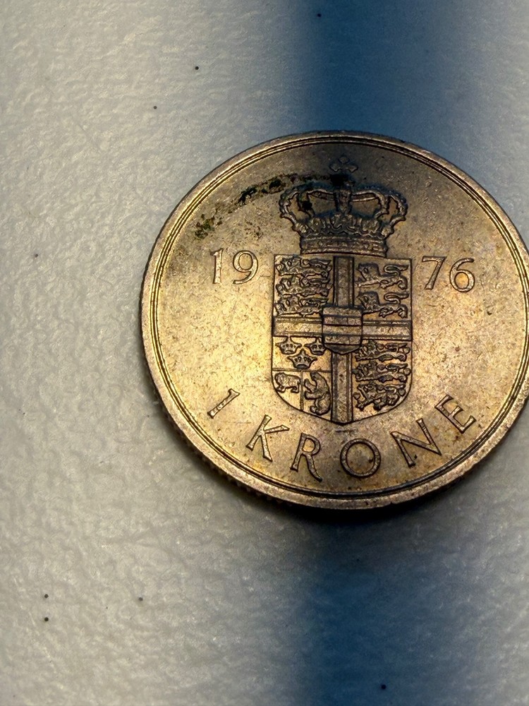 1976 Denmark 1 Krone Coin