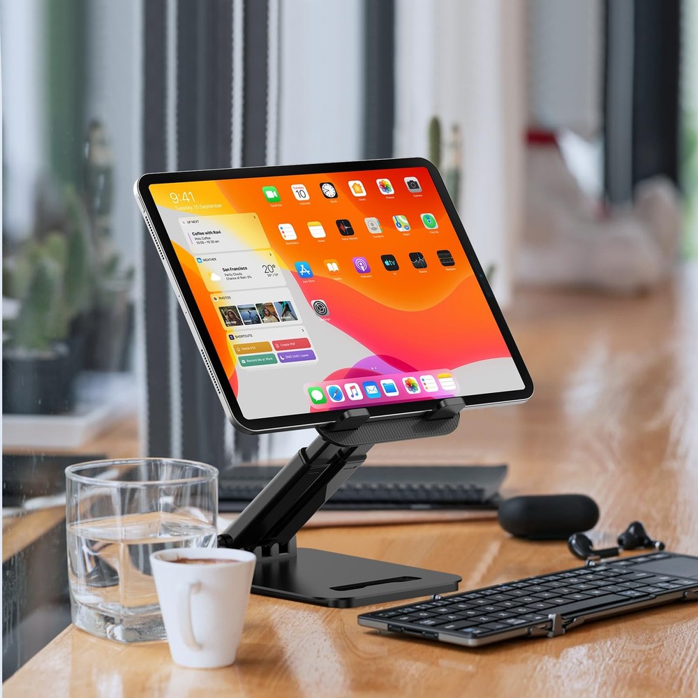 Adjustable Tablet Stand for Desk, Foldable Holder for 416" Devices