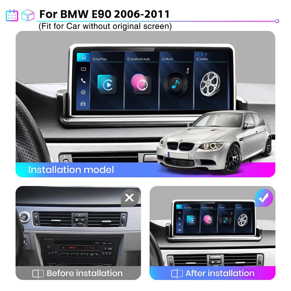 10.25" Linux Car Stereo Apple CarPlay For BMW 3 Series E90 E91 E92 E93 2006-2011