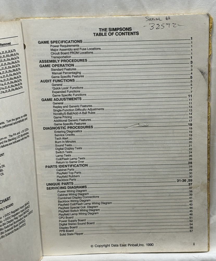 ORIGINAL-DATA EAST-THE SIMPSONS-OWNERS MANUAL