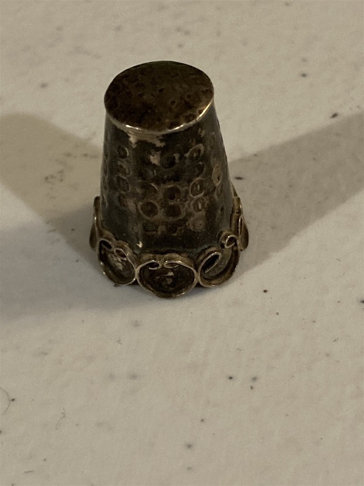 antique silver thimble for sewing
