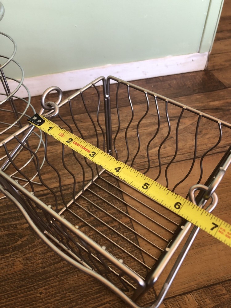 3 Metal Wire Baskets, Kitchen Bathroom Storage Organization
