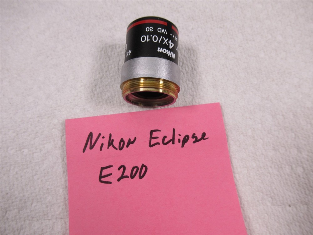 Nikon E Plan 4X Microscope Objective Lens Eclipse E200 Brightfield Microscopy