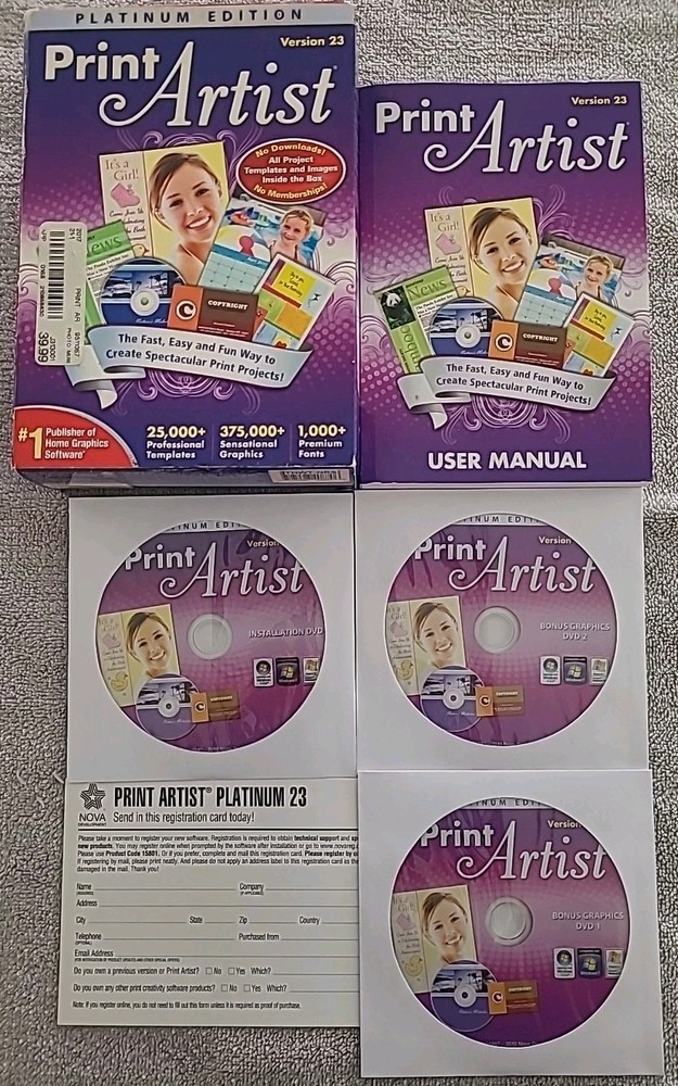 Print Artist Platinum Edition Version 23 Software Windows 7, XP, Vista NOVA Dev